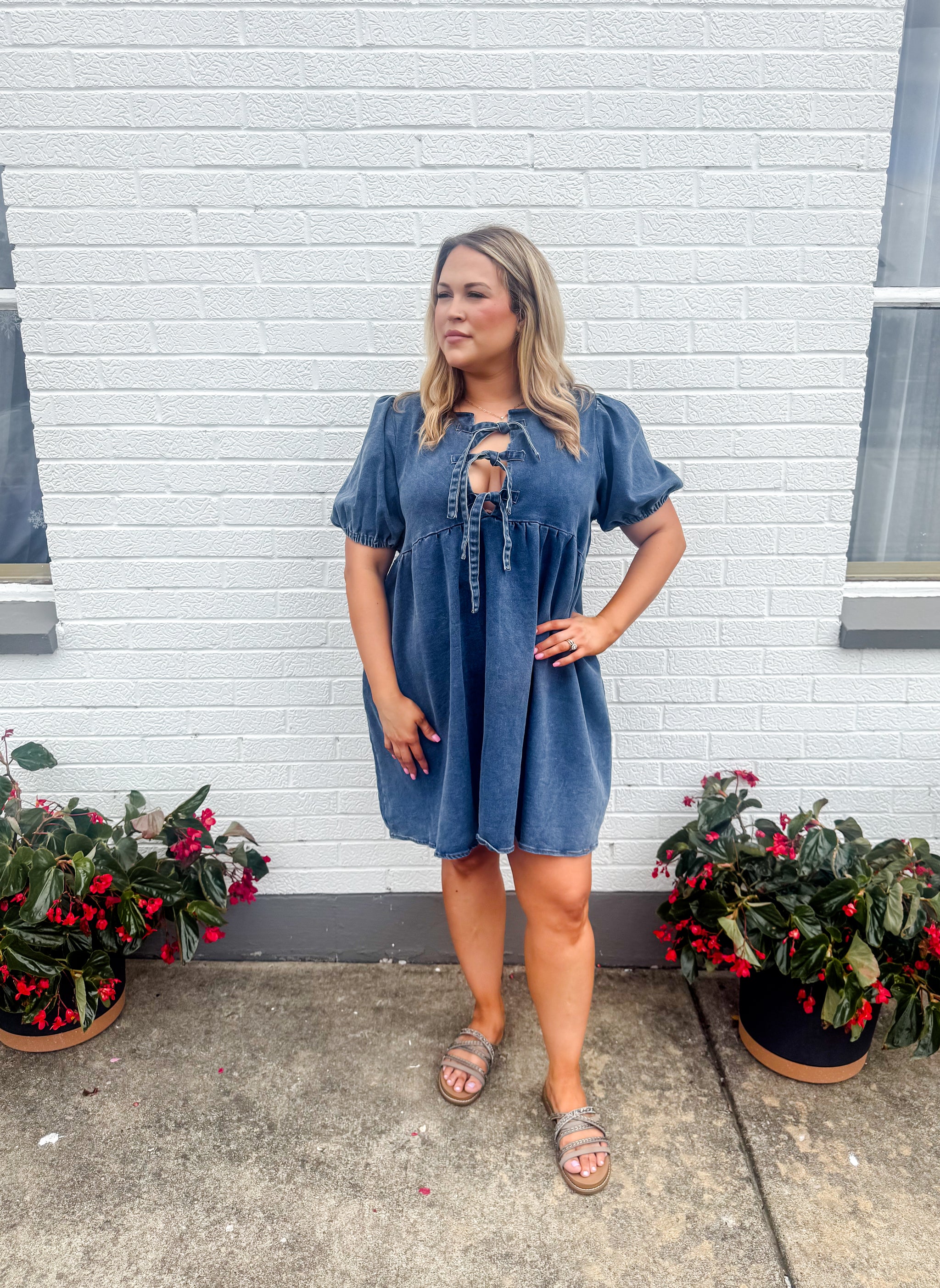 Bow Tie Denim Dress – Wilbur & Me Boutique
